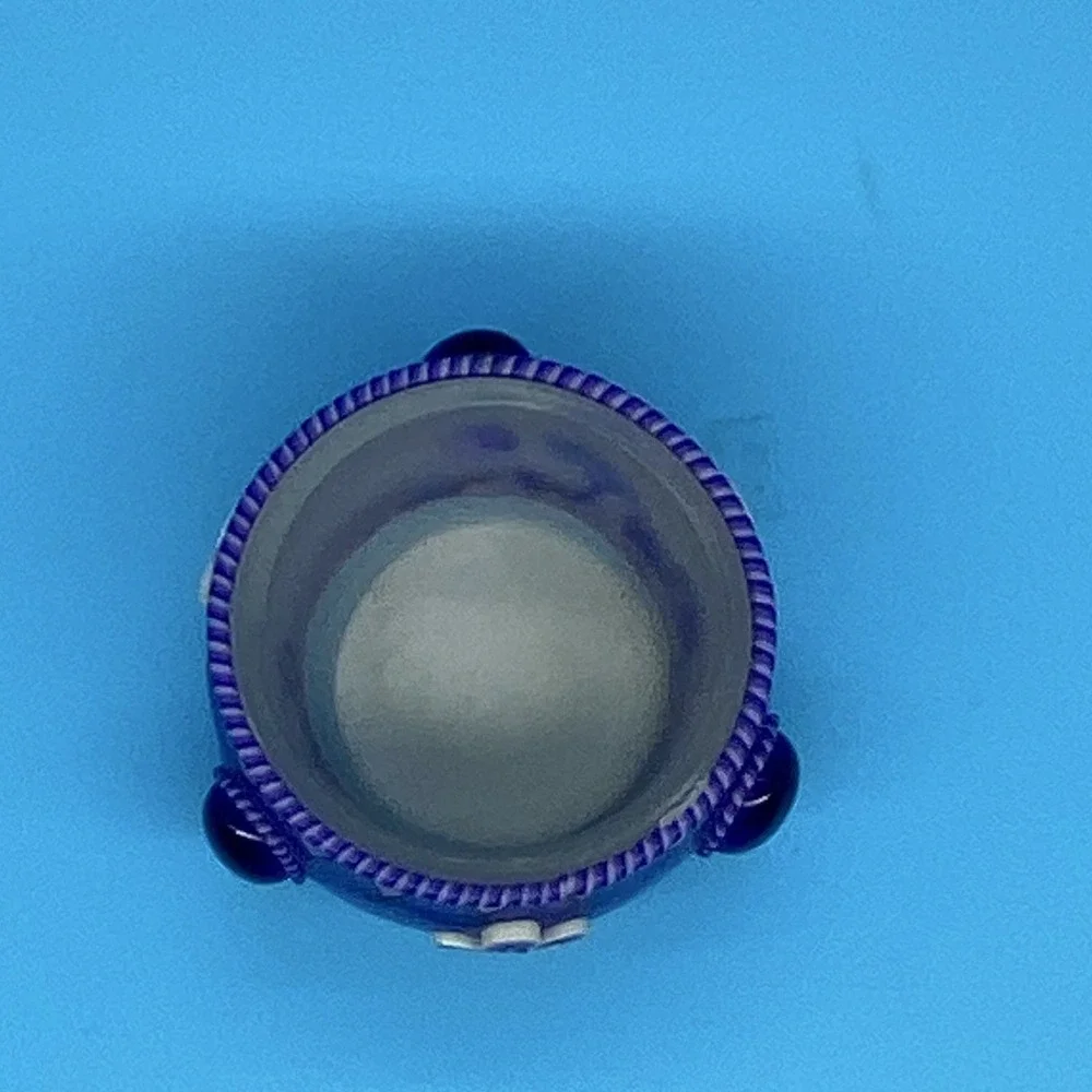 Vintage Seventh Sense Polymer Clay Glass Votive Candle Tealight Holder Blue